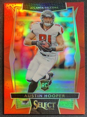 Austin Hooper 2016 Panini Select Concourse Red Prizm Rookie Card RC #/99 #95. rookie card picture