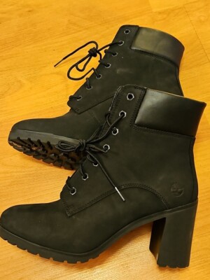 Timberland Women's Allington 6-Inch Lace-Up Boots Black Nubuck Size 9 DISPLAY 
