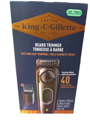    King C. Gillette Cordless Beard Trimmer for Men Rechargeable 40 settings 