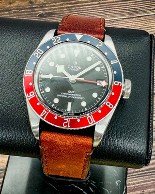 Tudor pepsi leather strap top