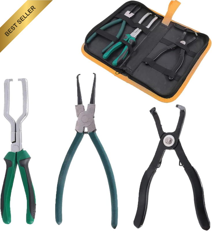 3Pcs Fuel Line Pliers Set with 80 Degree Disconnect Tools and Storage Case | Aut
