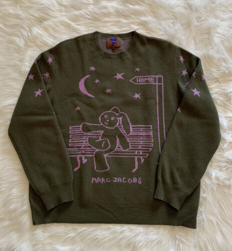 Heaven By Marc Jacobs Bunny Knit Crewneck Sweater Wool Green Heaven By Marc Jacobs Bunny Knit Crewneck Sweater Wool Green