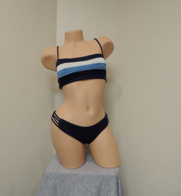 New L-Space Two Piece Bikini Set Swimwear Size Medium Colorblock Reversible Top