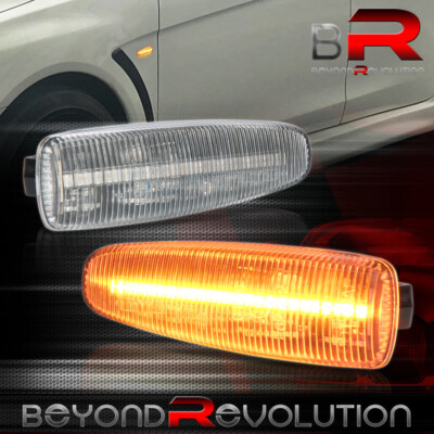 For 2008-2017 Lancer EVO X Clear LED Dynamic Signal Fender Side Marker Lights