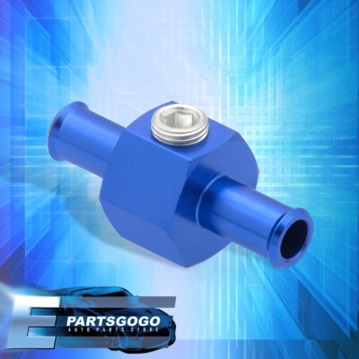 Fuel Nitrous Pressure Gauge T Universal Adapter 3/8'' Hose 1/8'' Npt Port Blue