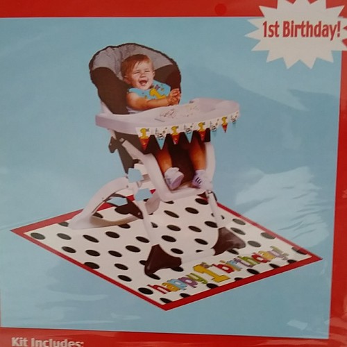 1st Birthday Party High Chair Decorating Kit Banner Floor Mat Bib Decorations