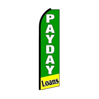 Payday Loans Swooper Flutter Feather Flag | 3ft W x 11.5ft Tall