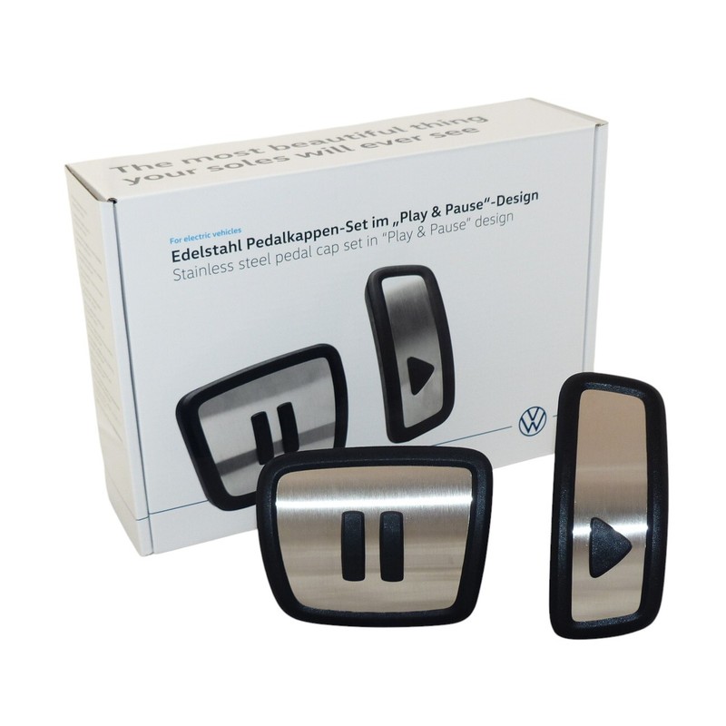 Edelstahl Pedalkappen Button Play & Pause Design VW ID.3 ID.4