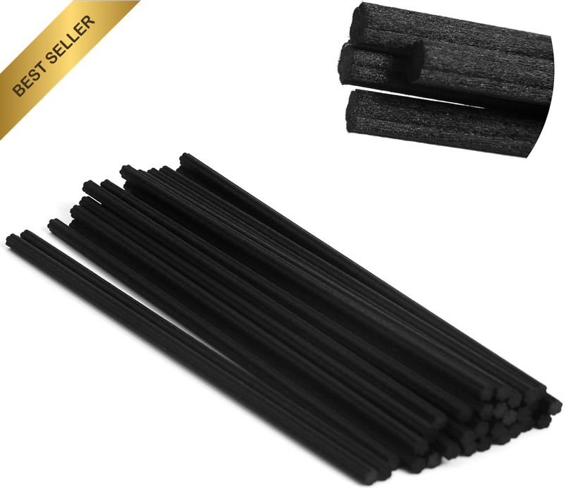 20Pcs 30Cm X 5Mm Black Fibre Reed Diffuser Sticks Thick Diffuser Reeds Sticks Di
