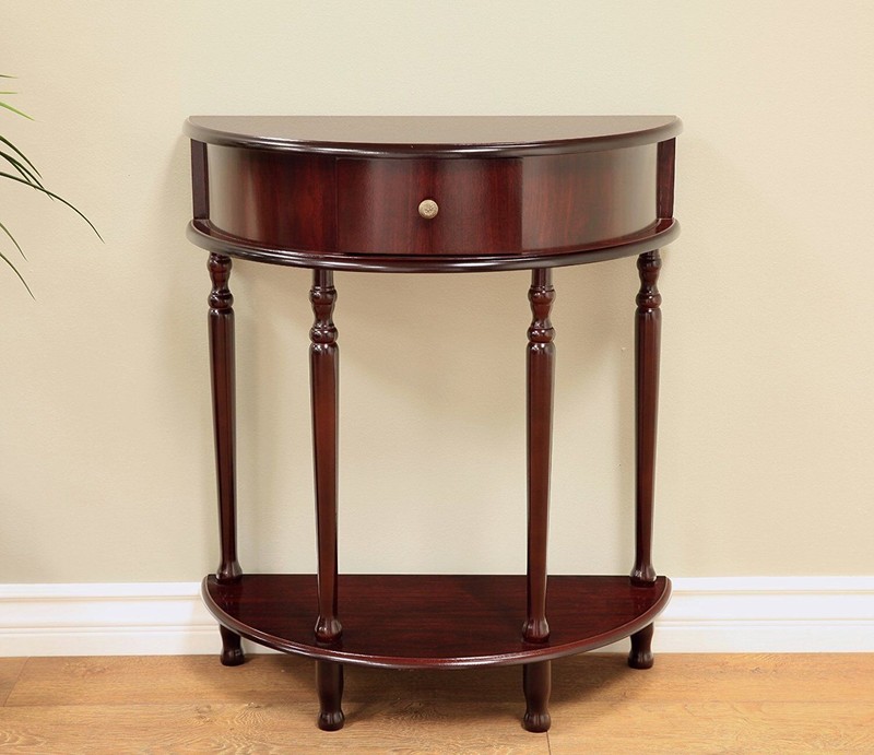 Entryway Half Moon Console Tables Accent Living Room Furnitu