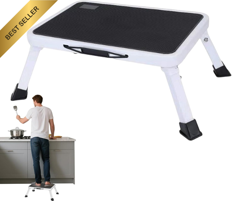 Folding Step Stool Portable Non-Slip Step Ladder for Kitchen Bathroom Bedroom