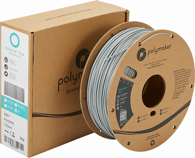 Polymaker PolyLite PLA Grey / Gray 1.75mm 1kg 3D Printer Filament