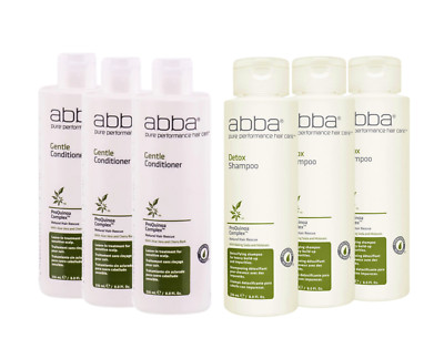 ABBA Detox 3-Shampoo & Gentle 3-Conditioner 8 oz - Set of 6