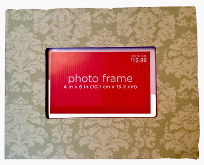 Light Green Floral Photo Picture Frame 8 x10  Outer 4 x6  Inner Never used
