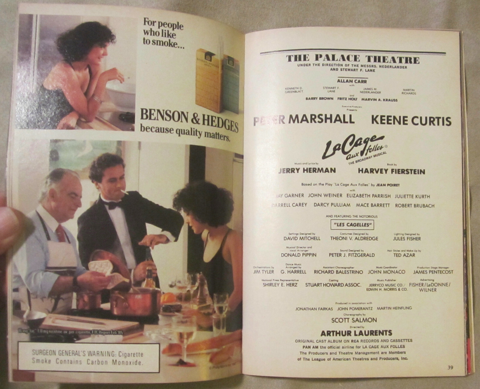 Playbill, The Palace Theatre, May'87, 