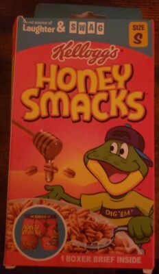 SWAG KELLOGGS HONEY SMACKS Boxer Briefs Underwear Mens SMALL 28 - 30 RED NWT