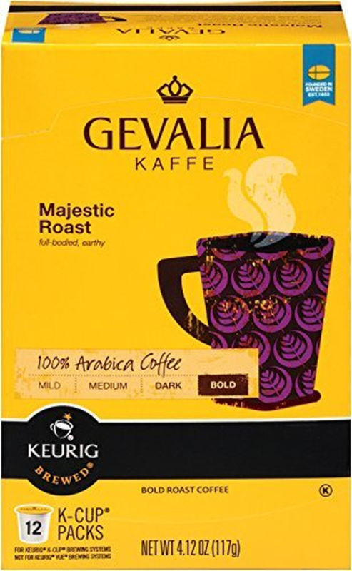 Gevalia Majestic Roast K Cup Pods,  Yellow and Black 4.12Oz, 12 Count Pack of 3