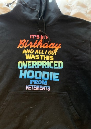 VETEMENTS Overpriced Birthday Gift Hoodie Oversized Fit
