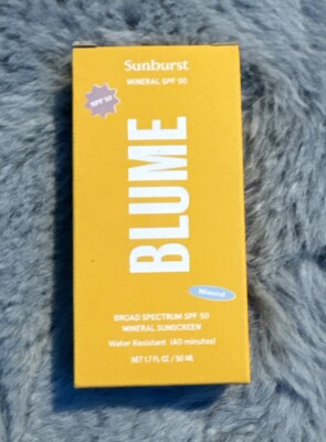 Blume Sunburst Broad Spectrum SPF 50 Mineral Sunscreen  1.7 oz  Acne Prone Skin