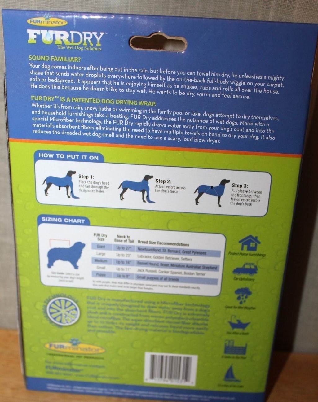 Furminator FurDry The Wet Dog Solution Wrap Small up to 11