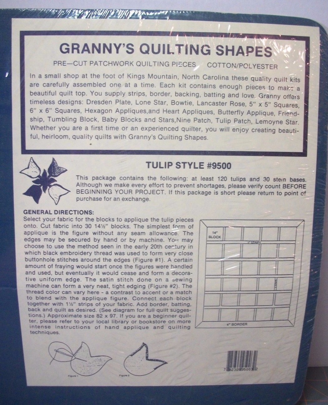 Granny's quilting shapes #9500 tulips