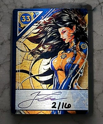 Rare Fallout 33 Jamie Tyndall Signed and Numbered Metal Trading Card #2/16