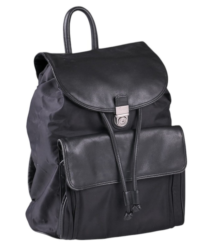 Picard Made in Germany Black Leather Drawstring Rucksack Hobo
