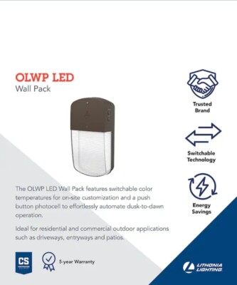 Lithonia Lighting OLWP LED SWW2 120 PE M4 OLWP 11'' Tall - Bronze