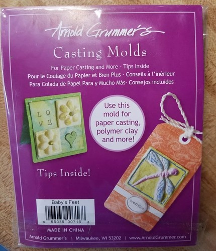 Arnold Grummer's Casting Mold Baby's Feet #716 - polymer clay or paper NEW in pk