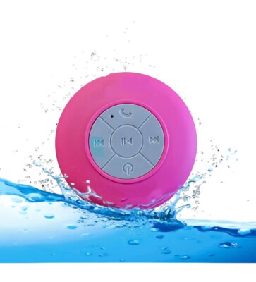 Bluetooth Wireless Speaker Waterproof Shower Speaker Portable Mic Hot Pink