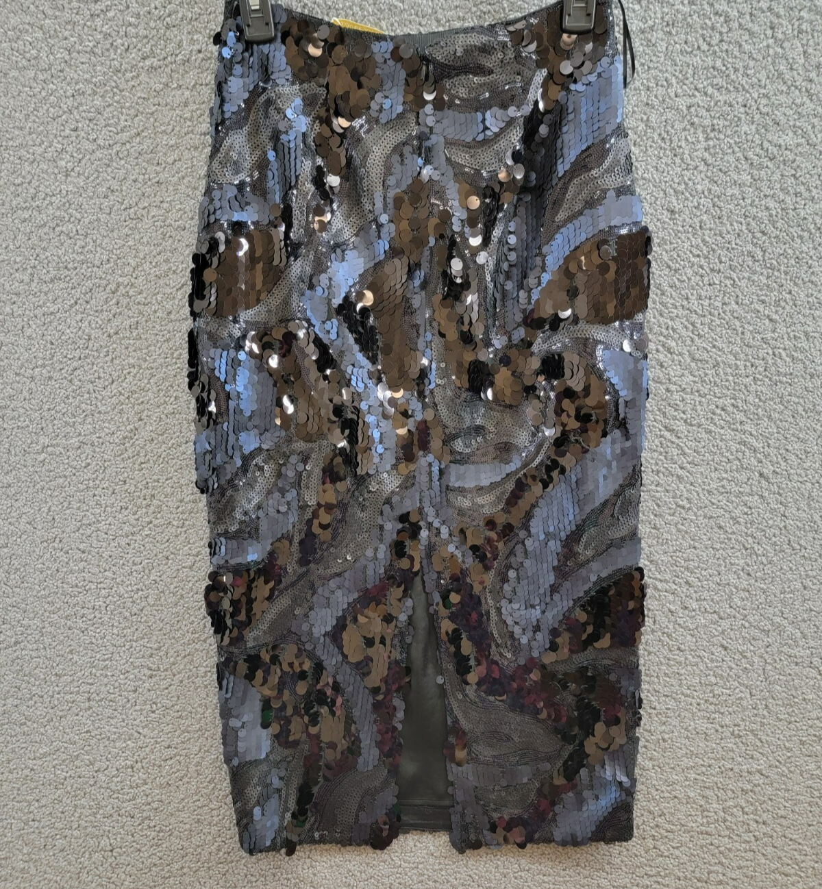 Ramy Brook Stanley Donnelly Sequin Midi Skirt Women's Black Back Zip Closure 2 - Picture 9 of 15