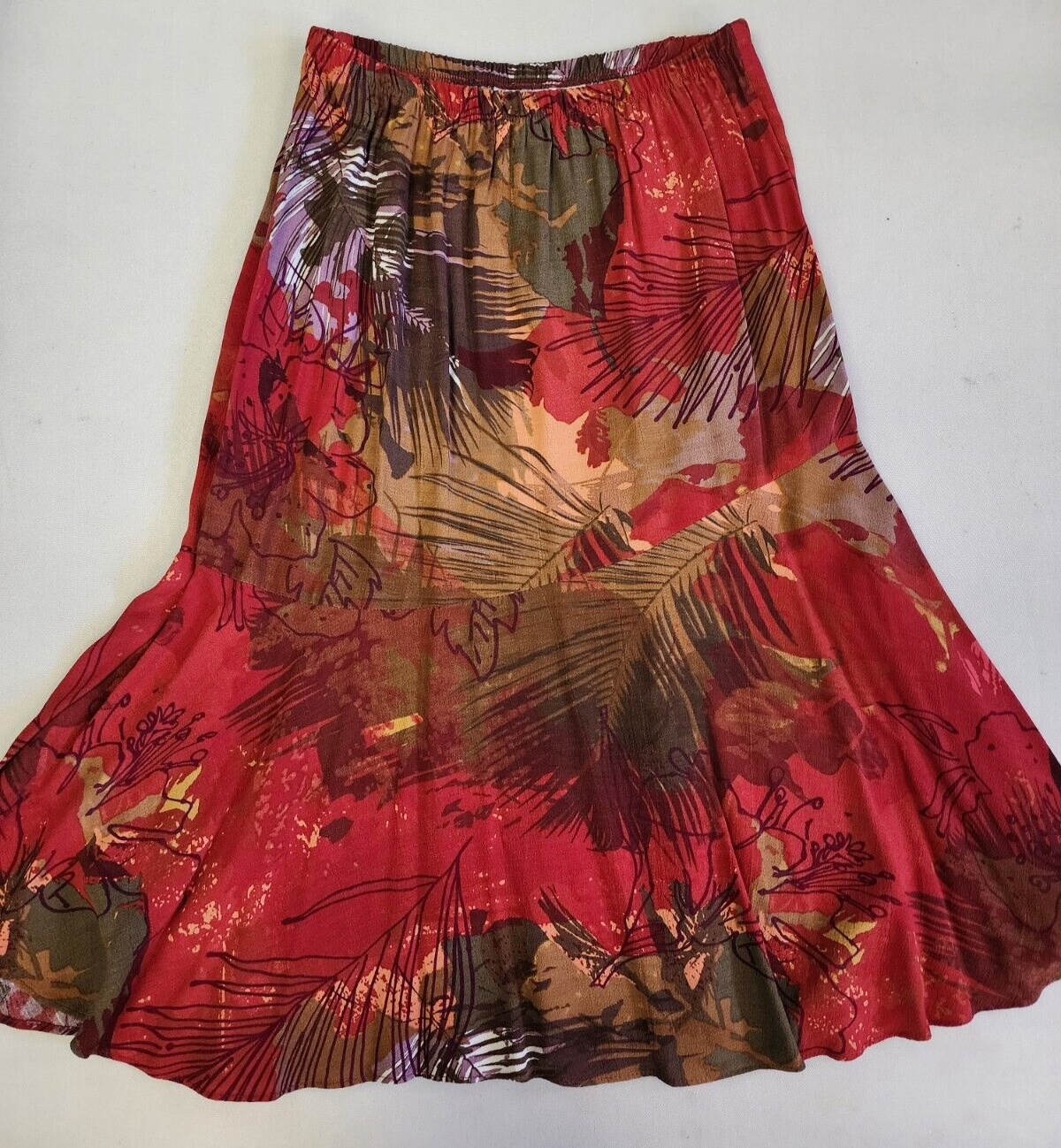 Toto N Ko Vtg Med. Skirt 100% Rayon Swing Pleated Floral