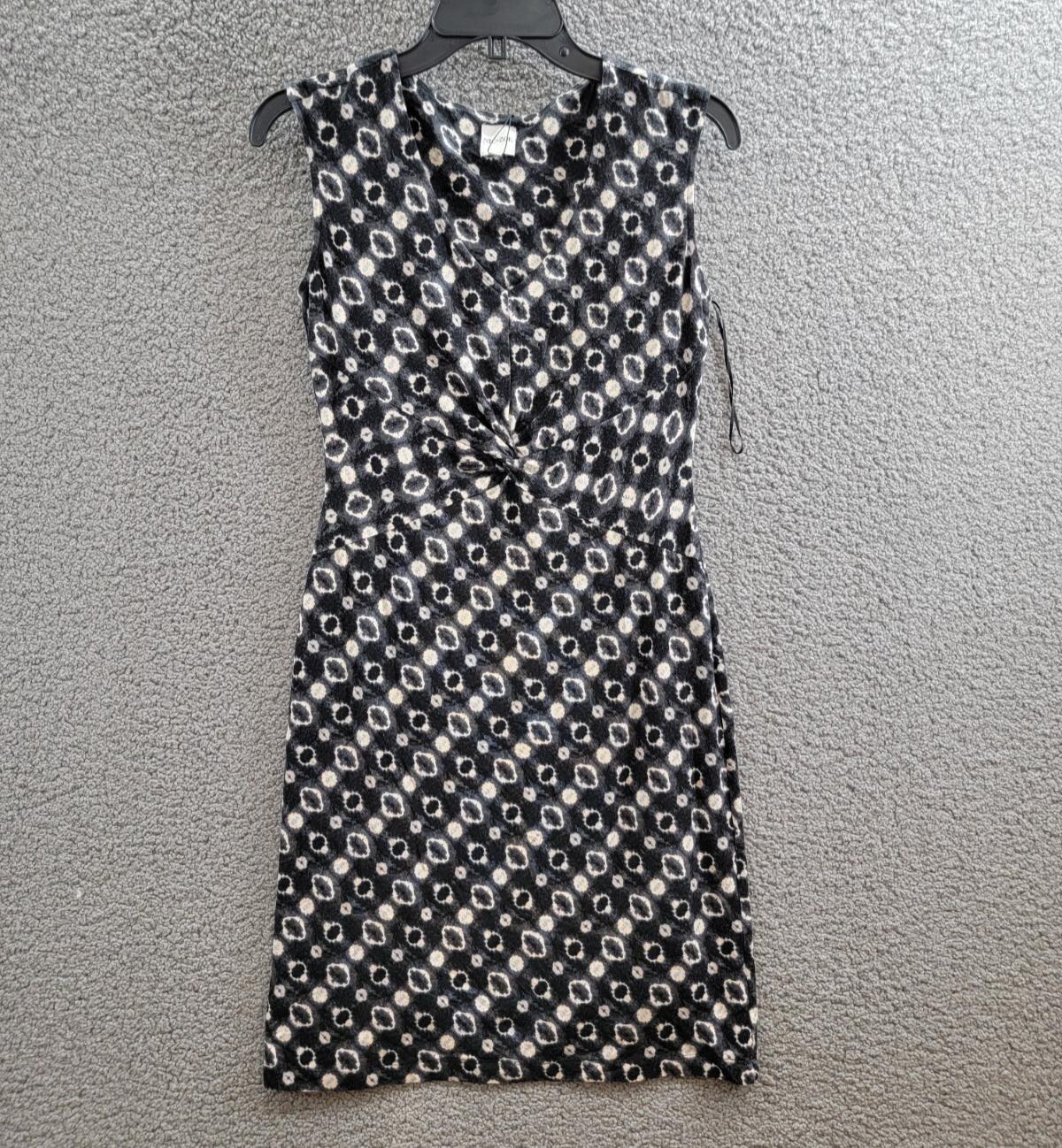 NIC+ZOE Midnight Shibori Twist Front Dress Women XS Black Multi V-Neck Pullover - Picture 2 of 15