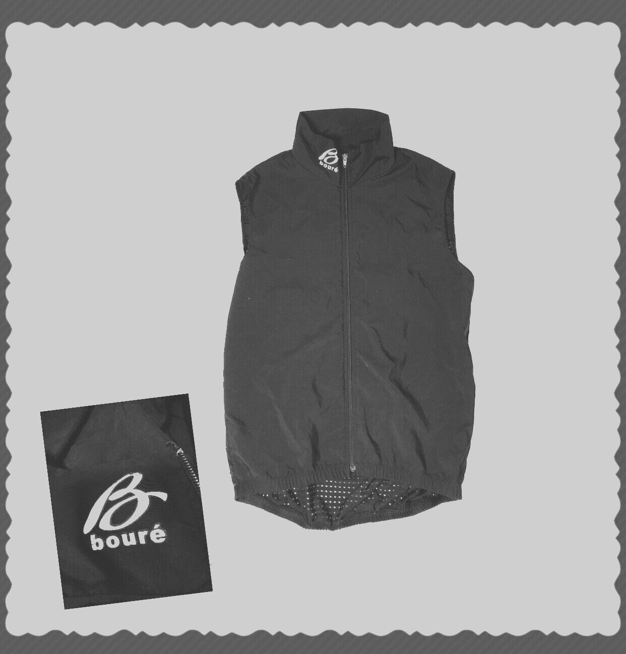 Bouré Men’s Cycling Vest Full Zip Sz Small with Pockets Black