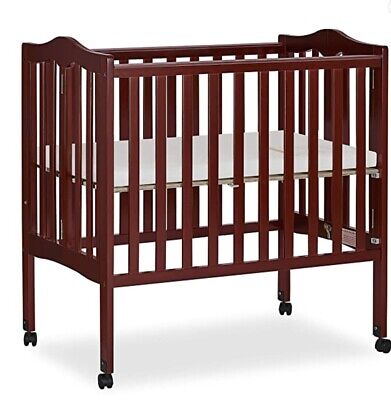 Dream On Me 681 Folding Portable Stationary Crib In Cherry *NEW* open box unused