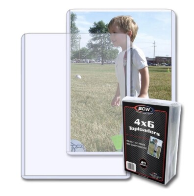 BCW 1 Pack of 25 Holders 4 x 6 Toploaders High Quality Rigid PVC (#CS106)