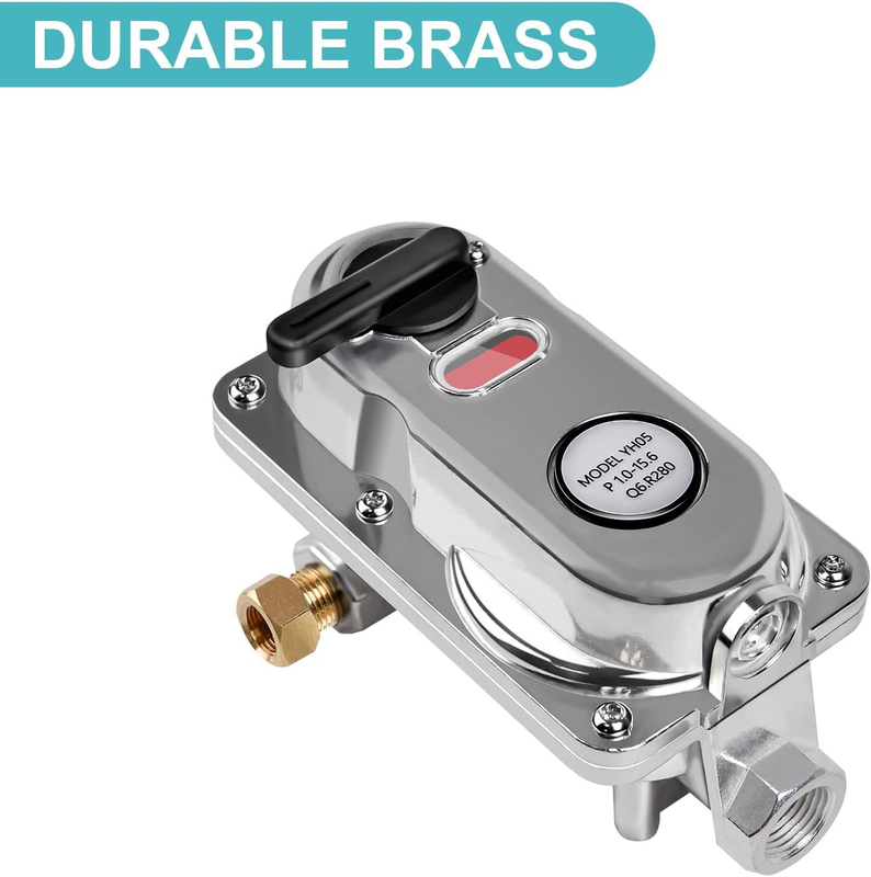 RV Propane Regulator for Dual Tanks, 2 Stage Auto Changeover LP Regulator with 2