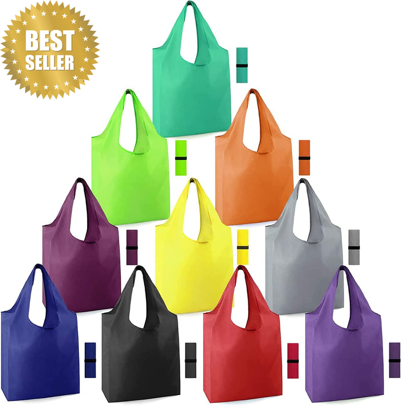 Reusable-Grocery-Bags-Foldable-Machine-Washable-Reusable-Shopping-Bags10 Pack Ex