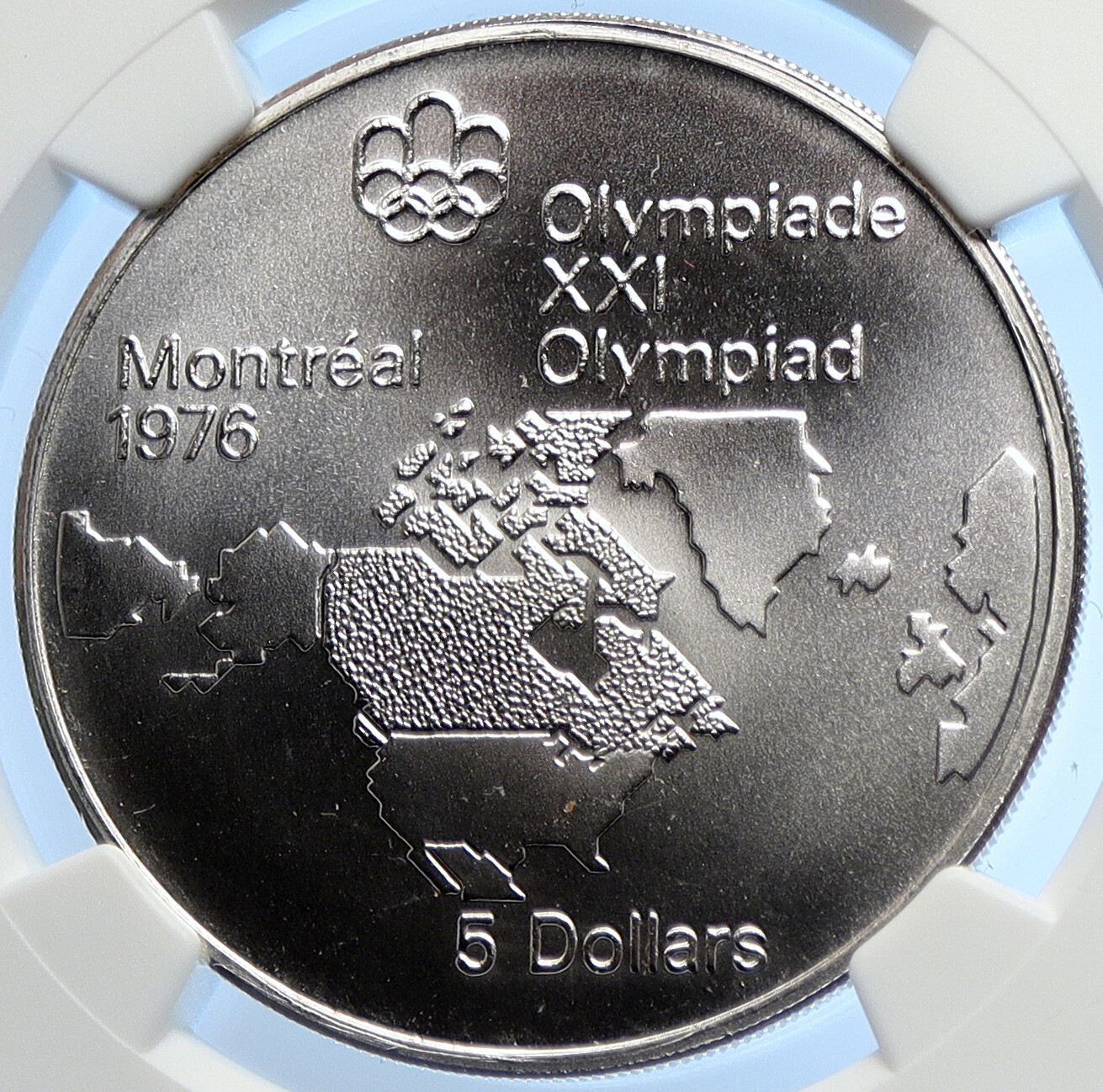 コレクション Canadian Olympic Coin 1973 CANADA Olympic at Montreal Vintage World Map BU Silver $5