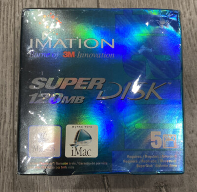 Imation Super 120 MB 3.5'' Floppy Disk Mac OS IMac New NIB Sealed