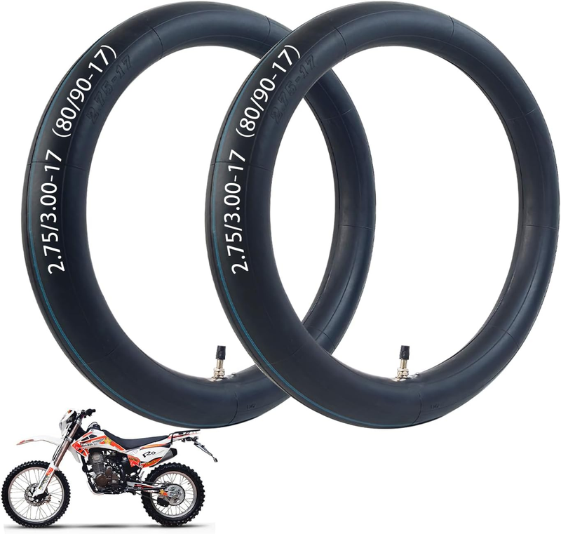 2 Pack 2.75/3.00-17 Heavy Inner Tube, 80/90-17 Replacement Tire | 17 Inch Inner