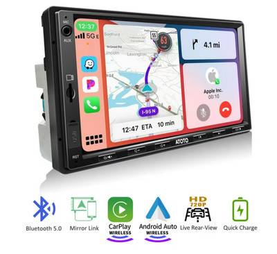 ATOTO Double Din Car Stereo with Wireless Apple Carplay & Wireless Android Auto,