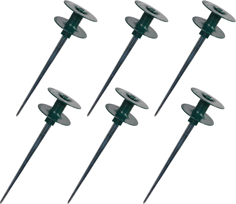 6 Pack Garden Hose Guide Spike, 10 Inch Rustproof Zinc Sturdy Metal Stake, Heavy