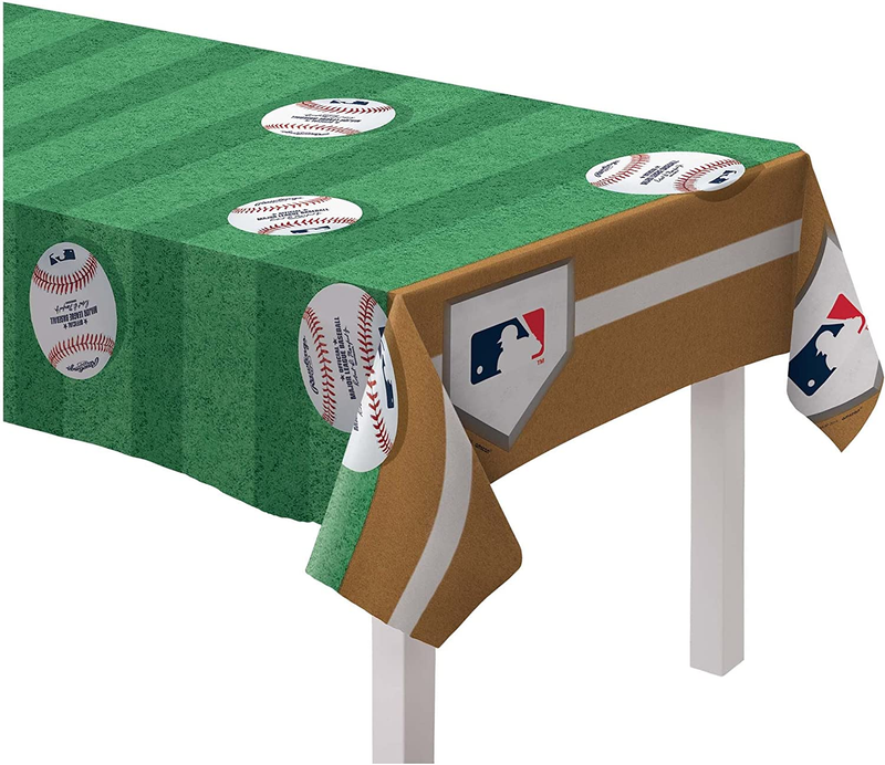 Amscan Rawlings Baseball MLB Plastic Table Cover, 54 X 102"