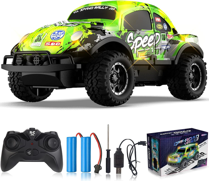, Light Up Rc Car Toy, 2.4ghz 1:24 Scale Off-road Rc Car