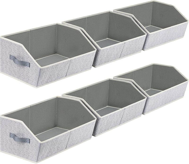 Closet Organizers Bins 6 Packs - Large Closet Shelf Organizer with Handles, Fabr