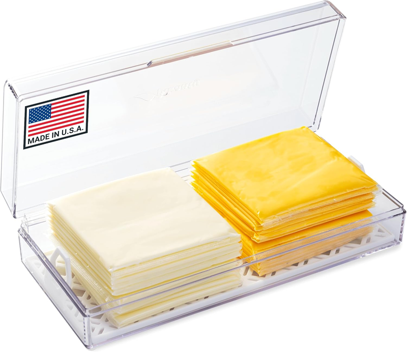 Cheese Container for Refrigerator with Removable Tray Fits Fridge Door
