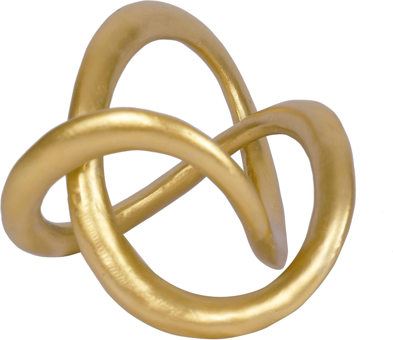 Modern Geometric round Sculpture Gold Knot Statue Decor Tabletop Sculpture and F
