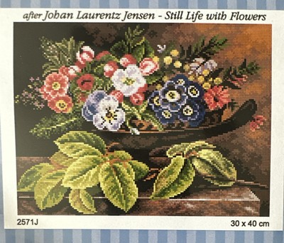 Printed needlepoin tapestry gobelin  Orchidea 30x40 cm Still Life 2571