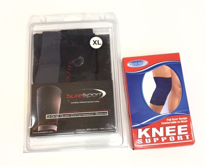 Sure Sport Compression Sleeve XL Quad & Assured Knee Sport Lot Of Two